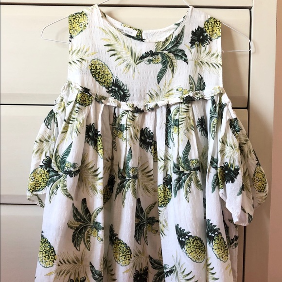 Monki Tops - (SOLD) Women’s Monki Cold Shoulder Top w/ Ruffle Sleeves